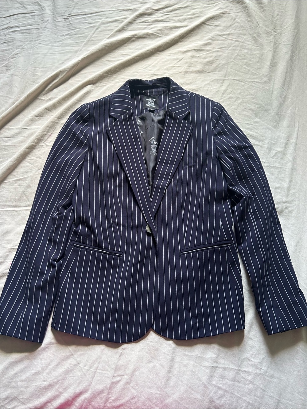 Navy Pinstripe Tailored Women's Blazer